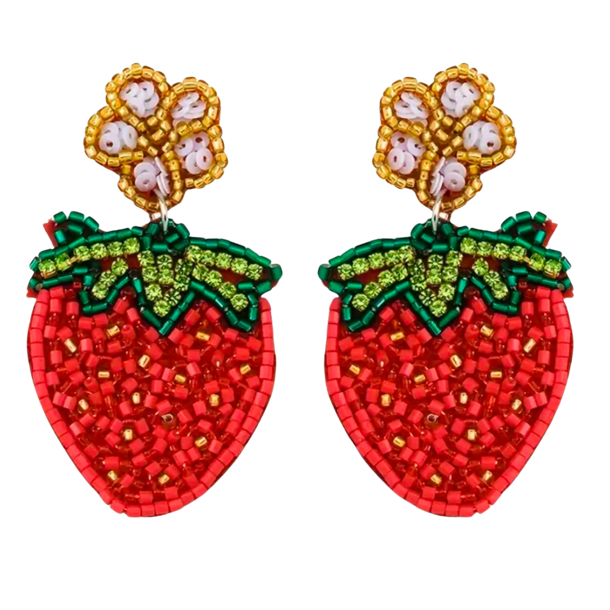 Strawberry Beaded Earrings