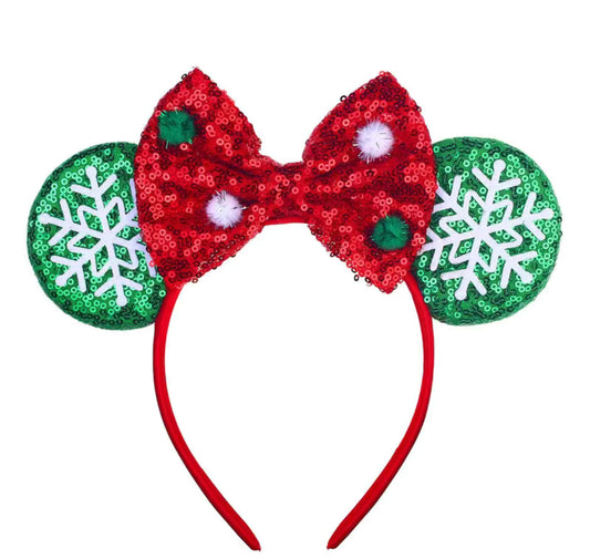 Christmas Sequin Mouse Ears Headband