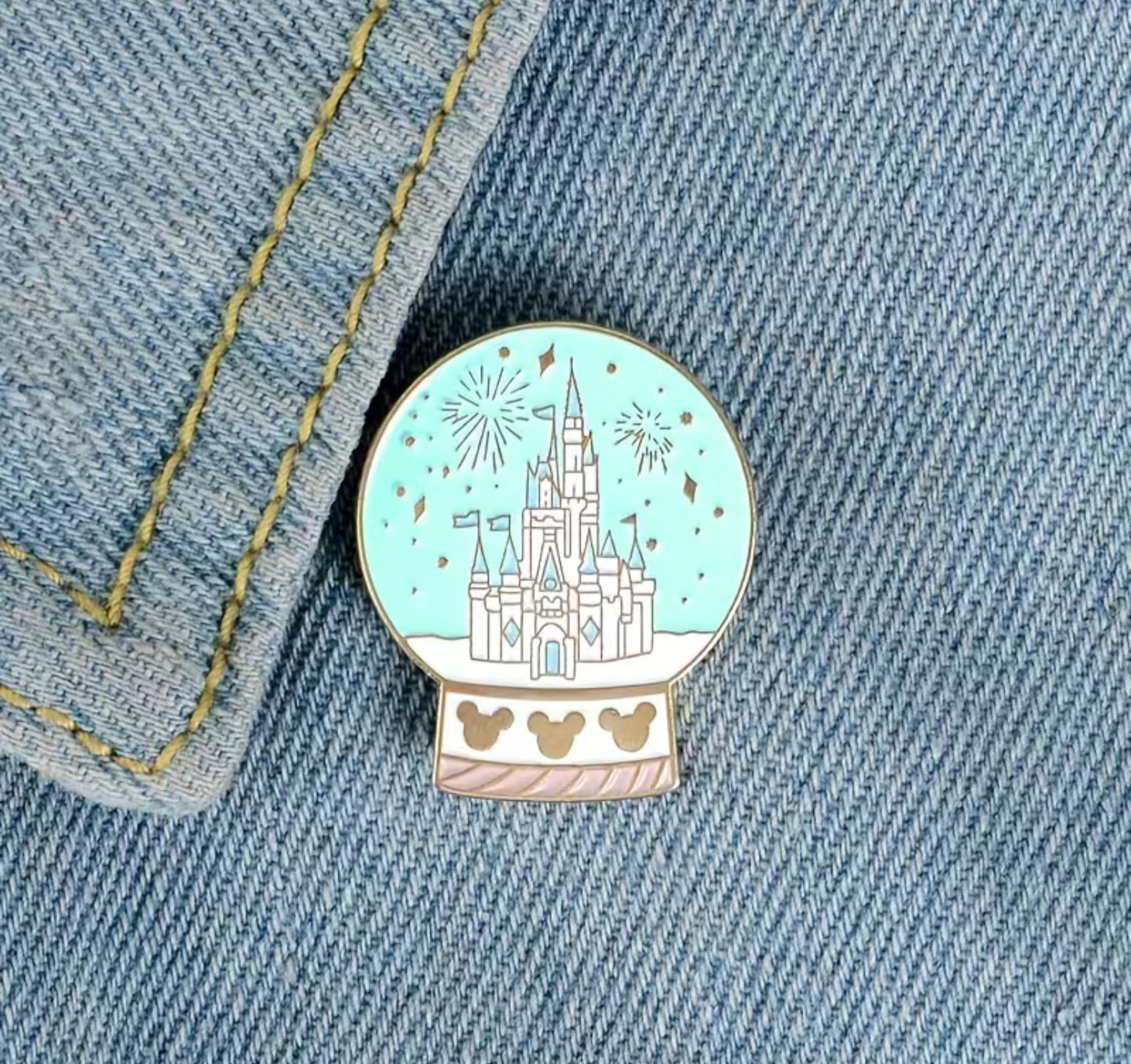 Snow Globe Castle Pin