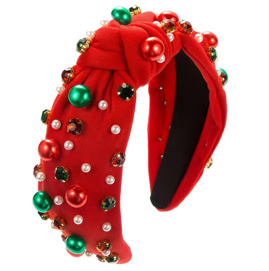 Red Christmas Bedazzled Headband