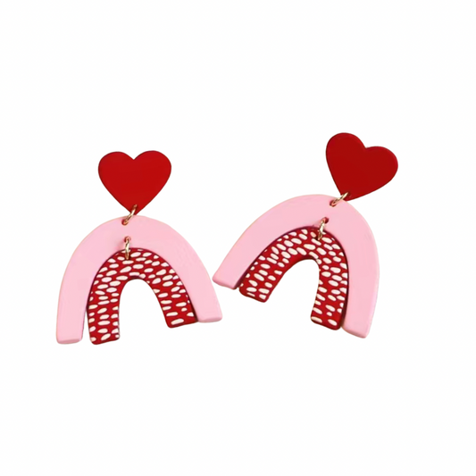 Heart Pink Earrings