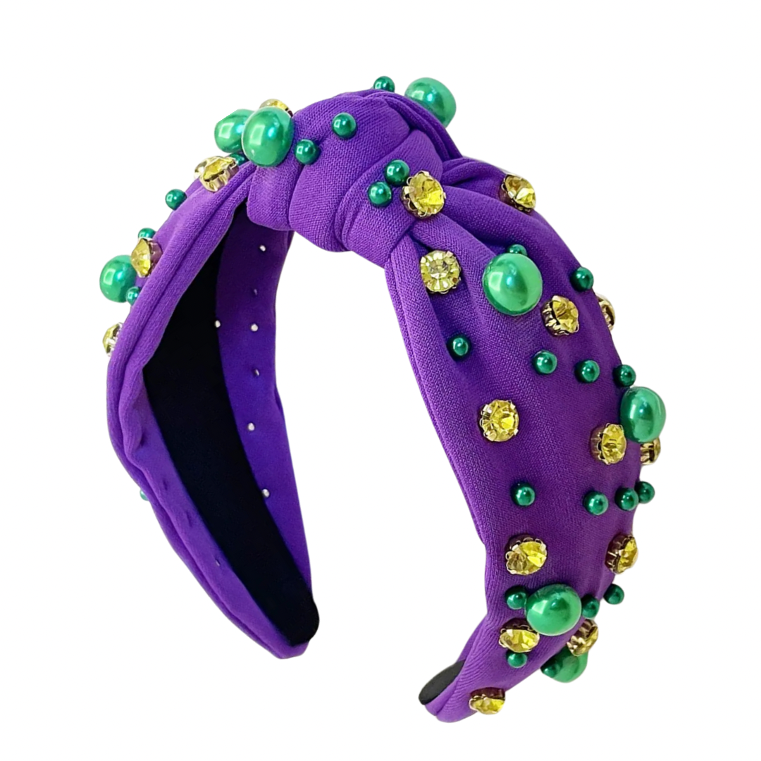 Mardi Gras Bedazzled Headband